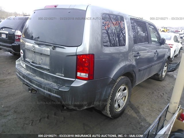 5FNYF48239B038187 - 2009 HONDA PILOT LX GRAY photo 4