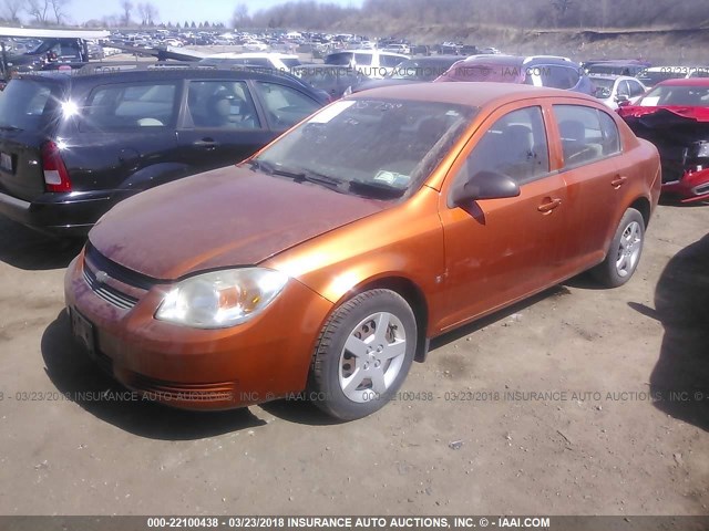 1G1AK55F177292793 - 2007 CHEVROLET COBALT LS ORANGE photo 2