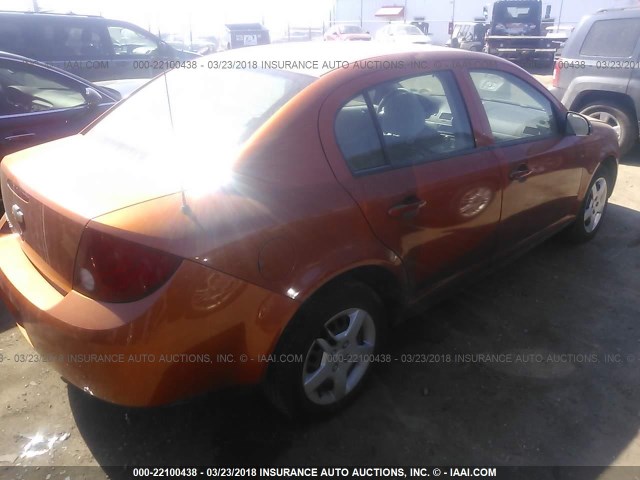 1G1AK55F177292793 - 2007 CHEVROLET COBALT LS ORANGE photo 4