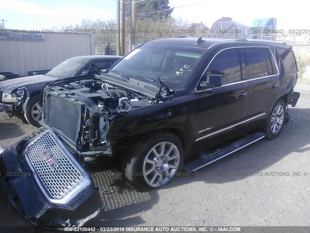 1GKS2CKJ7GR303877 - 2016 GMC YUKON DENALI BLACK photo 2