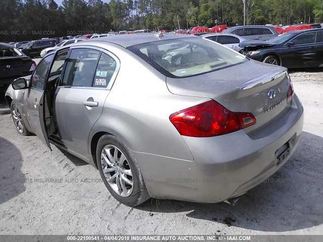 JNKCV61E79M015014 - 2009 INFINITI G37 JOURNEY/SPORT GOLD photo 3