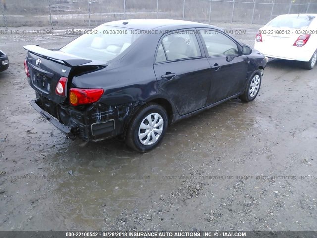 1NXBU40E69Z055828 - 2009 TOYOTA COROLLA S/LE/XLE BLACK photo 4