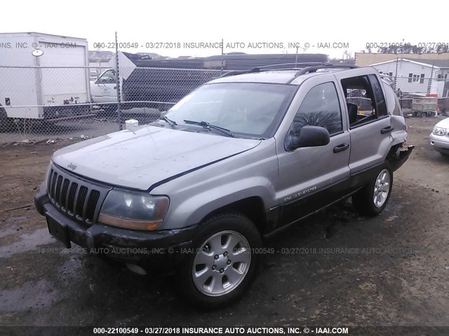 1J4GW48N81C637944 - 2001 JEEP GRAND CHEROKEE LAREDO GRAY photo 2