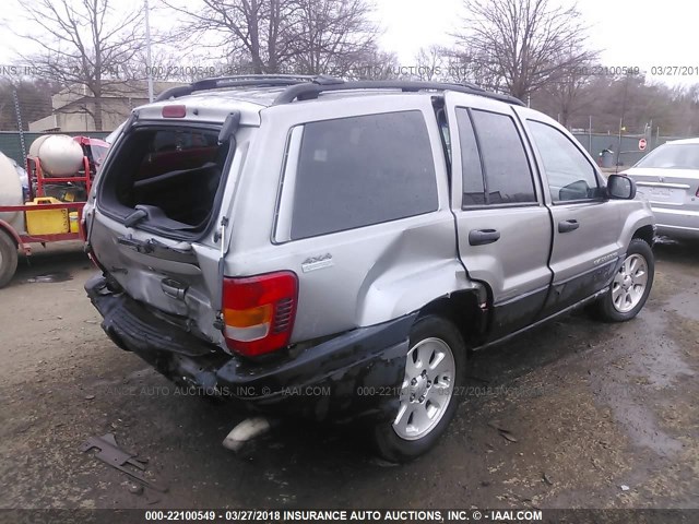 1J4GW48N81C637944 - 2001 JEEP GRAND CHEROKEE LAREDO GRAY photo 4