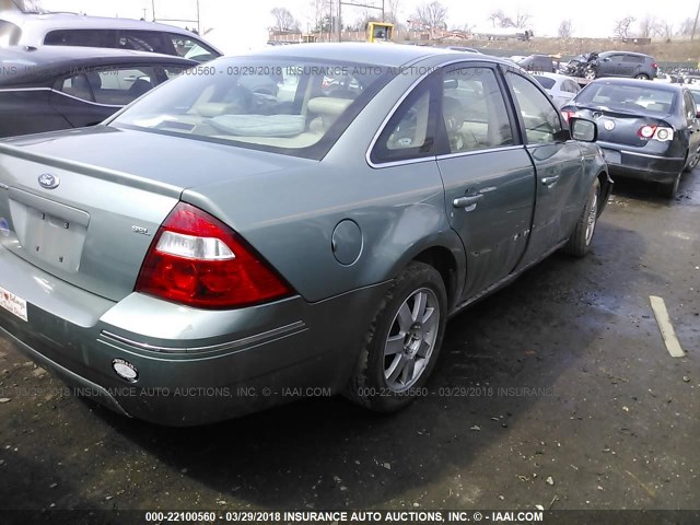 1FAFP24105G154118 - 2005 FORD FIVE HUNDRED SEL GREEN photo 4