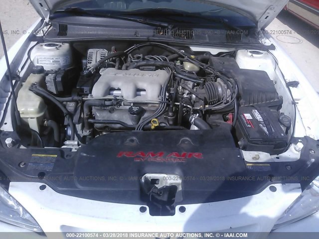 1G2NW12E43C328550 - 2003 PONTIAC GRAND AM GT WHITE photo 10