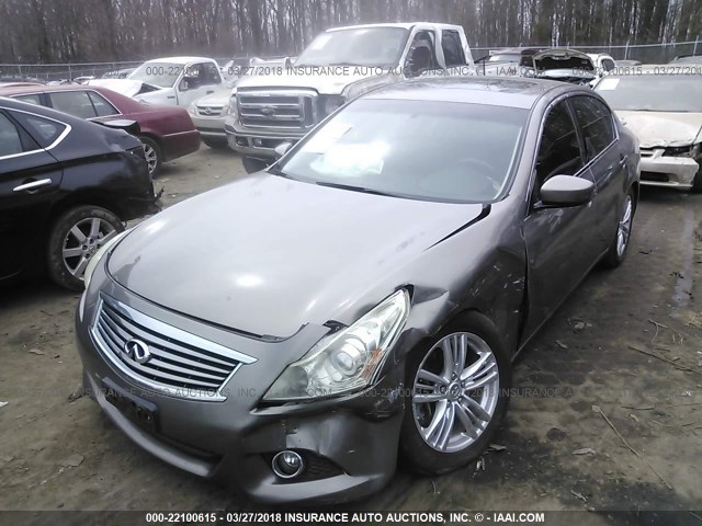 JN1CV6AP8AM402911 - 2010 INFINITI G37 SPORT GRAY photo 2