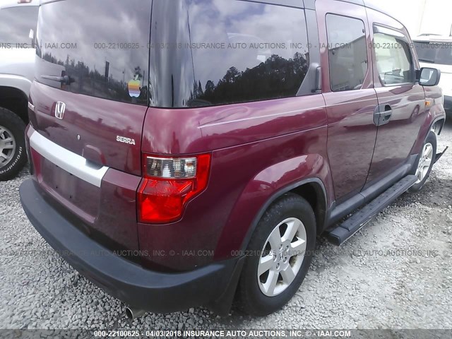 5J6YH1H7XAL005929 - 2010 HONDA ELEMENT EX MAROON photo 4