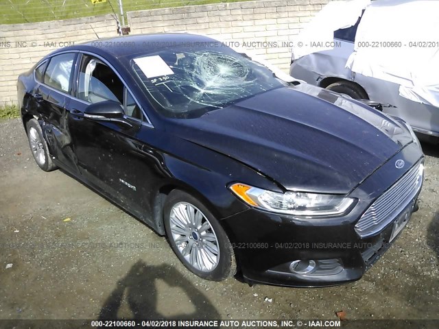 3FA6P0LU2ER122487 - 2014 FORD FUSION SE HYBRID BLACK photo 1