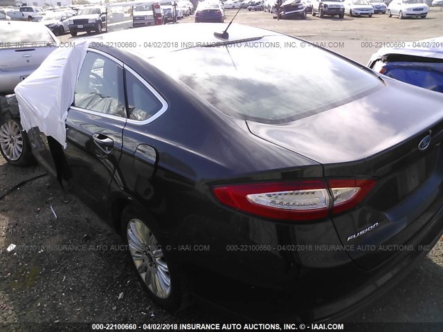 3FA6P0LU2ER122487 - 2014 FORD FUSION SE HYBRID BLACK photo 3