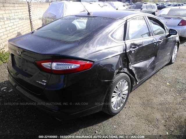 3FA6P0LU2ER122487 - 2014 FORD FUSION SE HYBRID BLACK photo 4