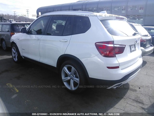 5UXWX9C53H0T01048 - 2017 BMW X3 XDRIVE28I WHITE photo 3