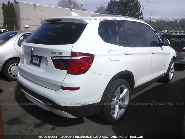 5UXWX9C53H0T01048 - 2017 BMW X3 XDRIVE28I WHITE photo 4