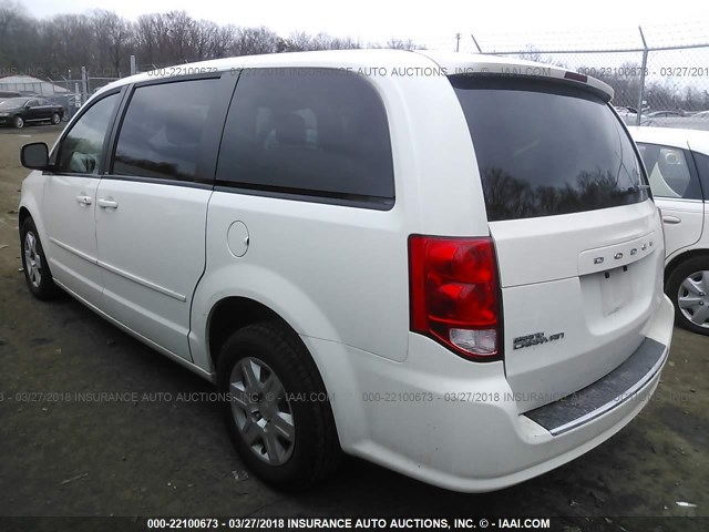 2C4RDGBG1CR243714 - 2012 DODGE GRAND CARAVAN SE WHITE photo 3