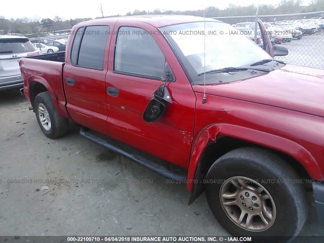 1D7HL38N94S773769 - 2004 DODGE DAKOTA QUAD SPORT RED photo 6