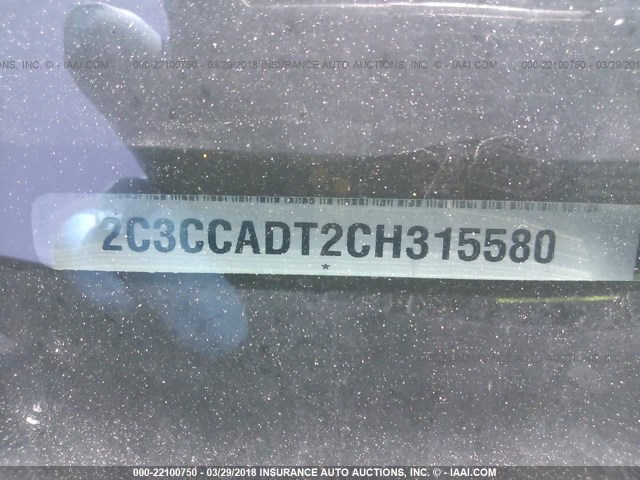 2C3CCADT2CH315580 - 2012 CHRYSLER 300 S BLACK photo 9