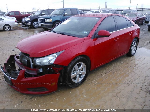 1G1PC5SB5E7339281 - 2014 CHEVROLET CRUZE LT RED photo 2