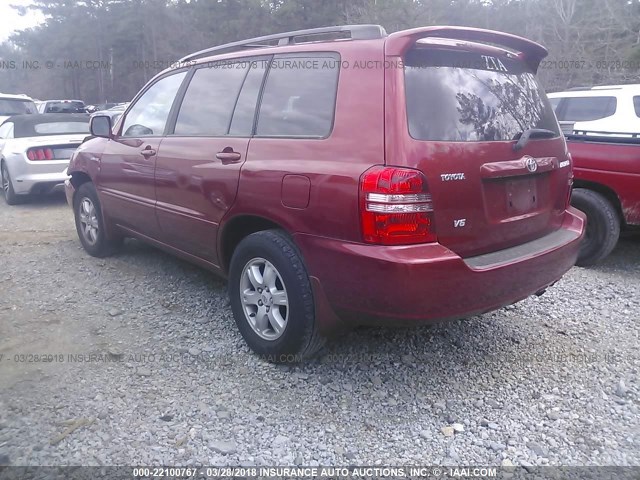 JTEGF21A630087595 - 2003 TOYOTA HIGHLANDER LIMITED RED photo 3