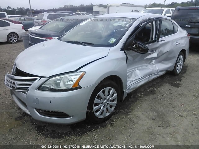 1N4AB7AP1DN910502 - 2013 NISSAN SENTRA S/SV/SR/SL SILVER photo 2