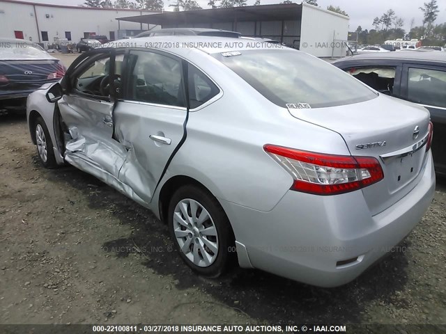 1N4AB7AP1DN910502 - 2013 NISSAN SENTRA S/SV/SR/SL SILVER photo 3