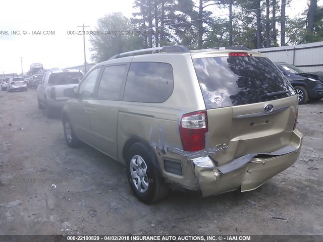 KNDMG4C37A6339198 - 2010 KIA SEDONA LX GOLD photo 3