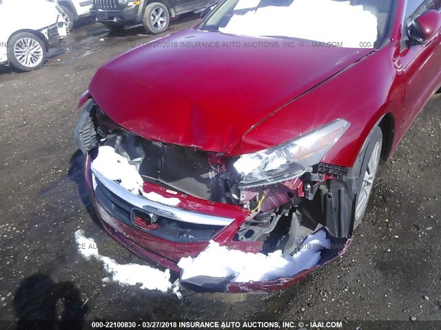 1HGCS1B81CA022668 - 2012 HONDA ACCORD EXL RED photo 6