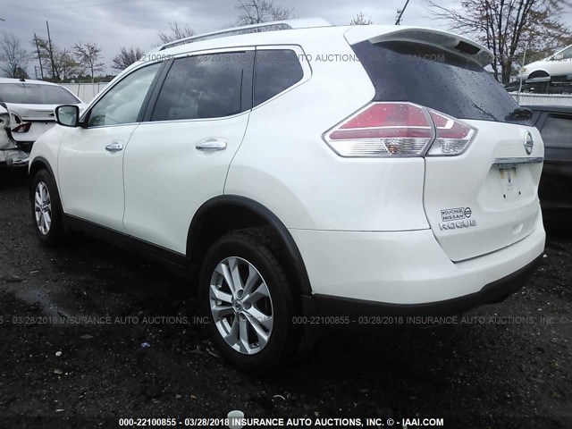 KNMAT2MT8FP518627 - 2015 NISSAN ROGUE S/SL/SV WHITE photo 3