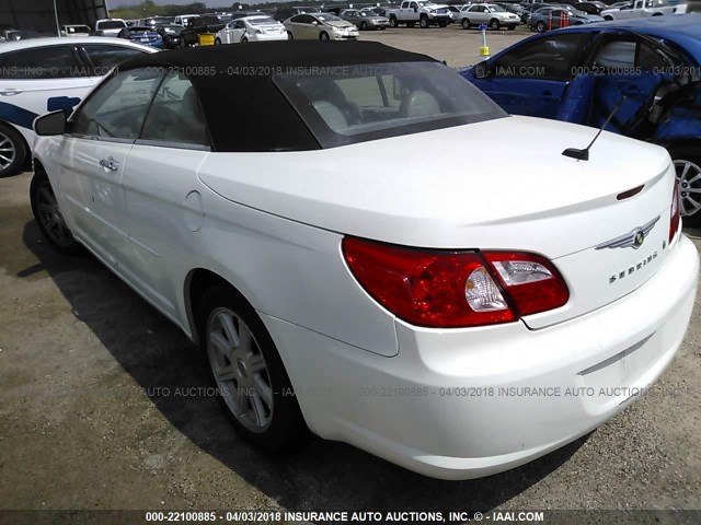 1C3LC65M58N254485 - 2008 CHRYSLER SEBRING LIMITED WHITE photo 3