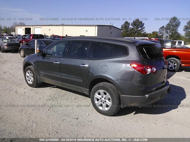 1GNKREED0CJ403585 - 2012 CHEVROLET TRAVERSE LS GRAY photo 3