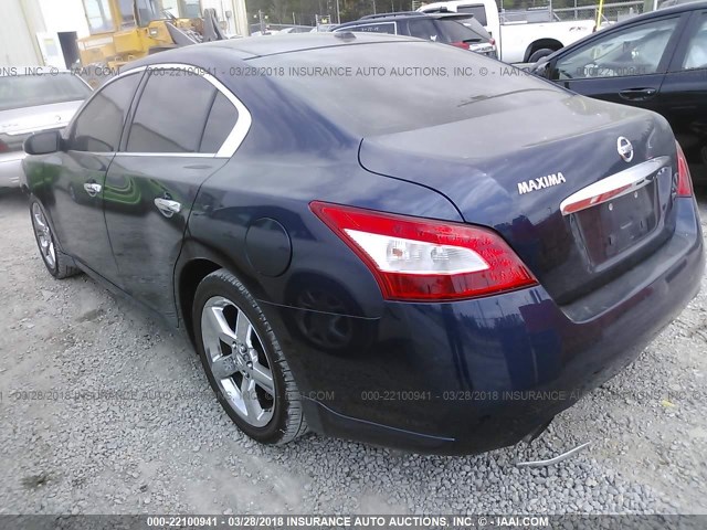 1N4AA51E19C807802 - 2009 NISSAN MAXIMA S/SV BLUE photo 3