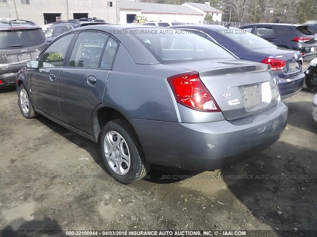 1G8AJ52F14Z188720 - 2004 SATURN ION LEVEL 2 GRAY photo 3