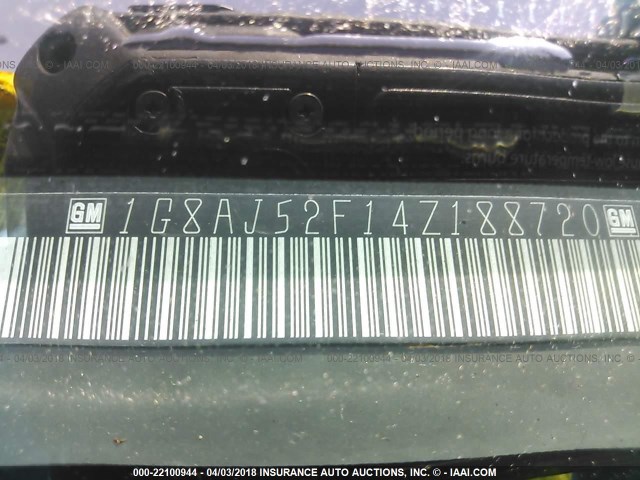 1G8AJ52F14Z188720 - 2004 SATURN ION LEVEL 2 GRAY photo 9