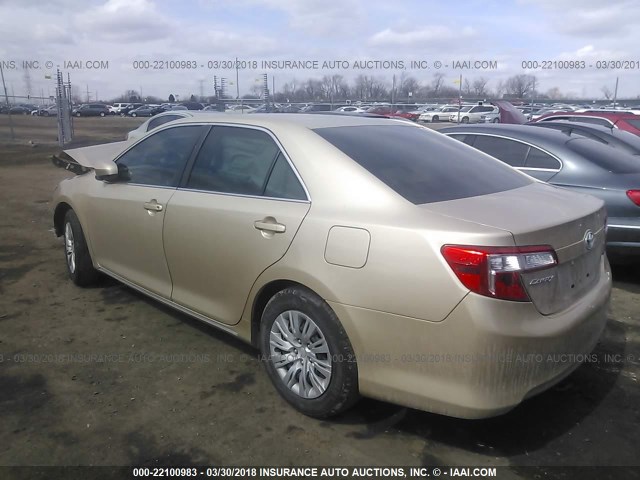 4T1BF1FK9CU122855 - 2012 TOYOTA CAMRY SE/LE/XLE GOLD photo 3