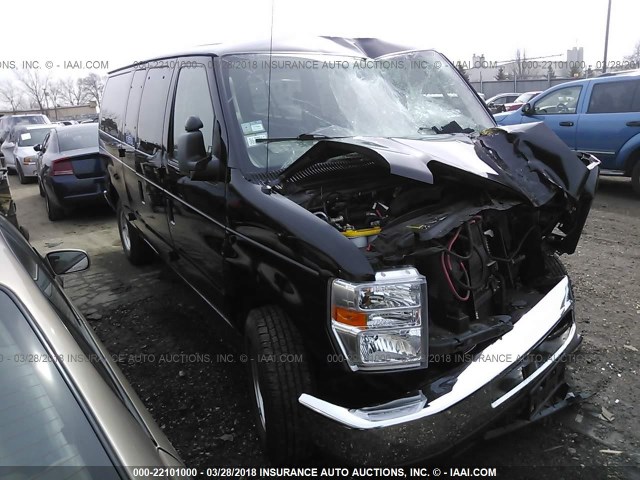 1FMNE1BL0BDB09943 - 2011 FORD ECONOLINE E150 WAGON BLACK photo 1