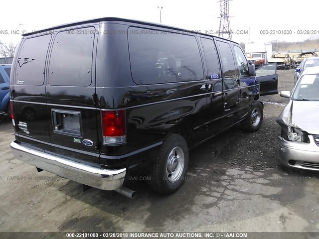 1FMNE1BL0BDB09943 - 2011 FORD ECONOLINE E150 WAGON BLACK photo 4