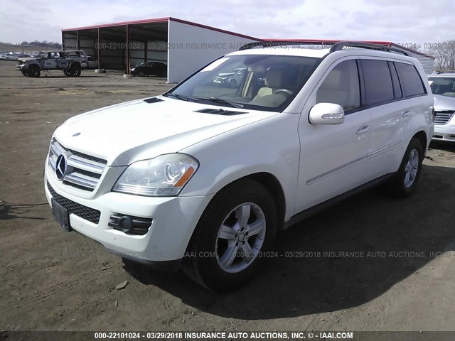 4JGBF71E88A380586 - 2008 MERCEDES-BENZ GL 450 4MATIC WHITE photo 2