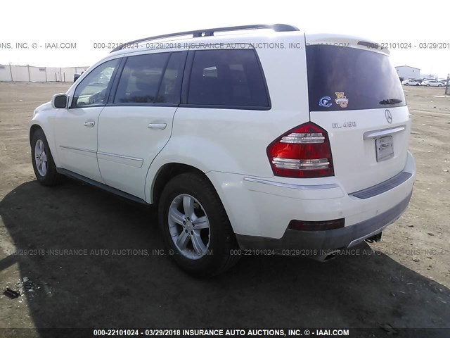 4JGBF71E88A380586 - 2008 MERCEDES-BENZ GL 450 4MATIC WHITE photo 3