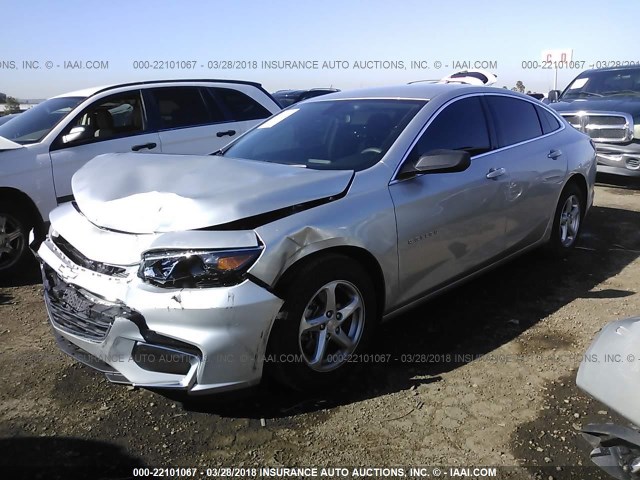 1G1ZB5ST0JF171683 - 2018 CHEVROLET MALIBU LS SILVER photo 2