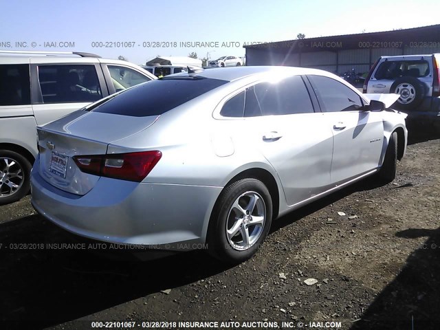 1G1ZB5ST0JF171683 - 2018 CHEVROLET MALIBU LS SILVER photo 4