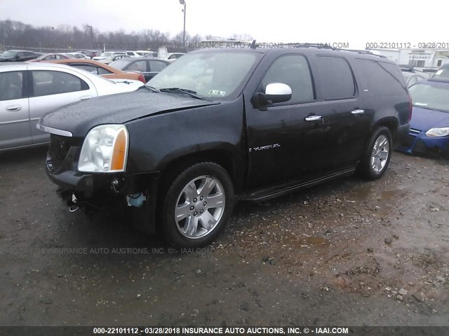 1GKFK16368R265710 - 2008 GMC YUKON XL K1500 BLACK photo 2