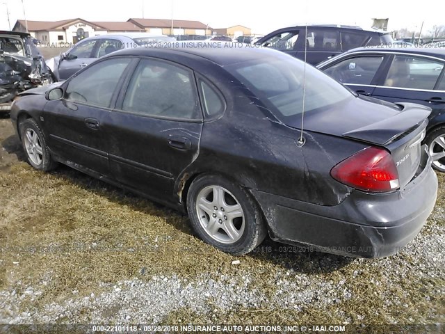 1FAFP56S41G279141 - 2001 FORD TAURUS SEL BLACK photo 3