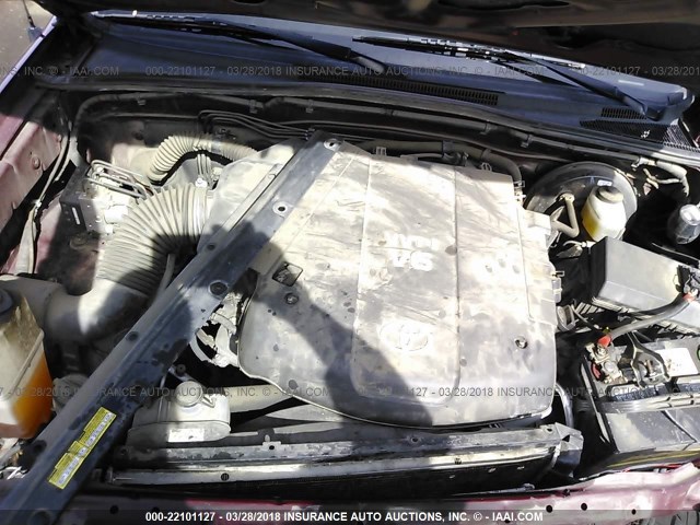 5TELU42N65Z116313 - 2005 TOYOTA TACOMA DOUBLE CAB 红色 照片 10