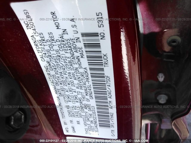 5TELU42N65Z116313 - 2005 TOYOTA TACOMA DOUBLE CAB 红色 照片 9