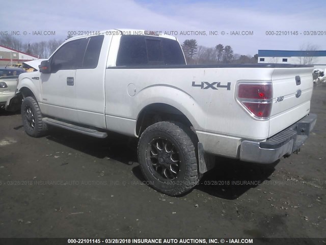 1FTFX1ET1BFC01713 - 2011 FORD F150 SUPER CAB WHITE photo 3