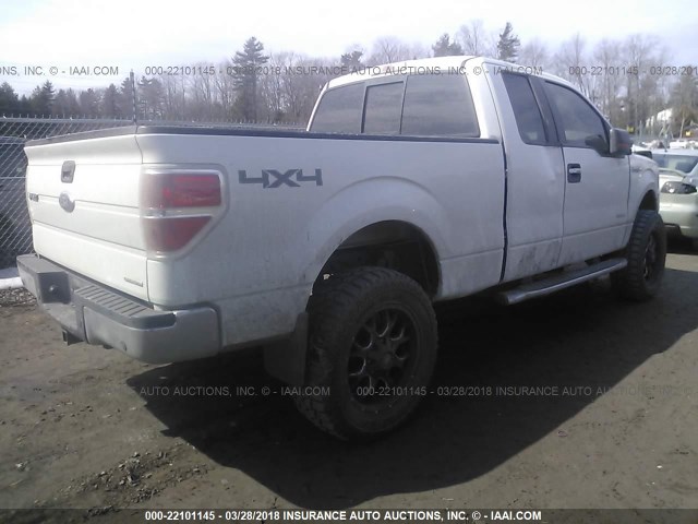 1FTFX1ET1BFC01713 - 2011 FORD F150 SUPER CAB WHITE photo 4