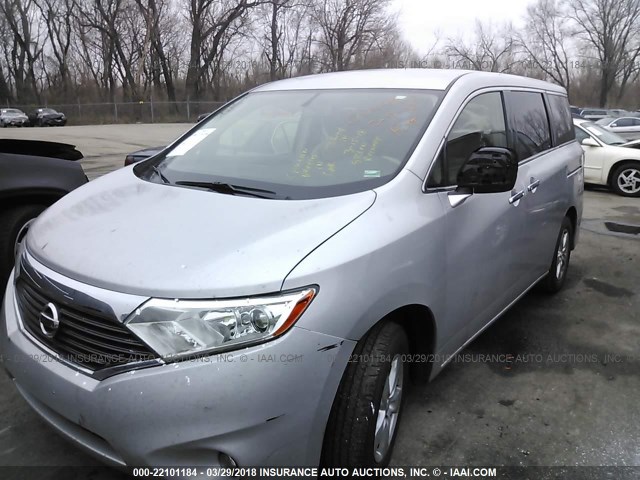 JN8AE2KP7D9070645 - 2013 NISSAN QUEST S/SV/SL/LE SILVER photo 2