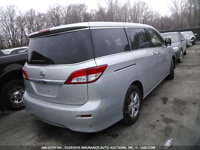 JN8AE2KP7D9070645 - 2013 NISSAN QUEST S/SV/SL/LE SILVER photo 4