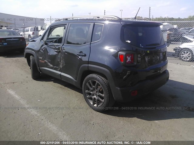 ZACCJABT3GPD98509 - 2016 JEEP RENEGADE LATITUDE BLACK photo 3