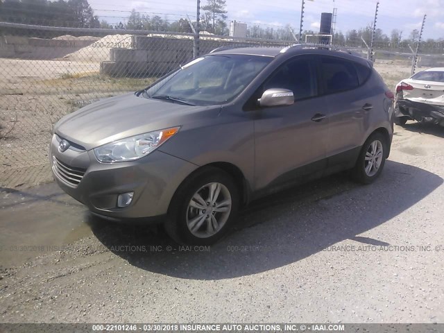 KM8JU3AC0DU726390 - 2013 HYUNDAI TUCSON GLS/LIMITED BROWN photo 2