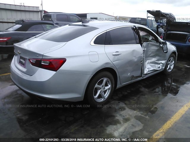 1G1ZB5ST4GF284223 - 2016 CHEVROLET MALIBU LS SILVER photo 4